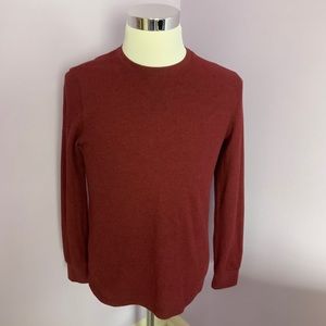George Maroon Long Sleeve Waffle Pull-Over Shirt Sz S